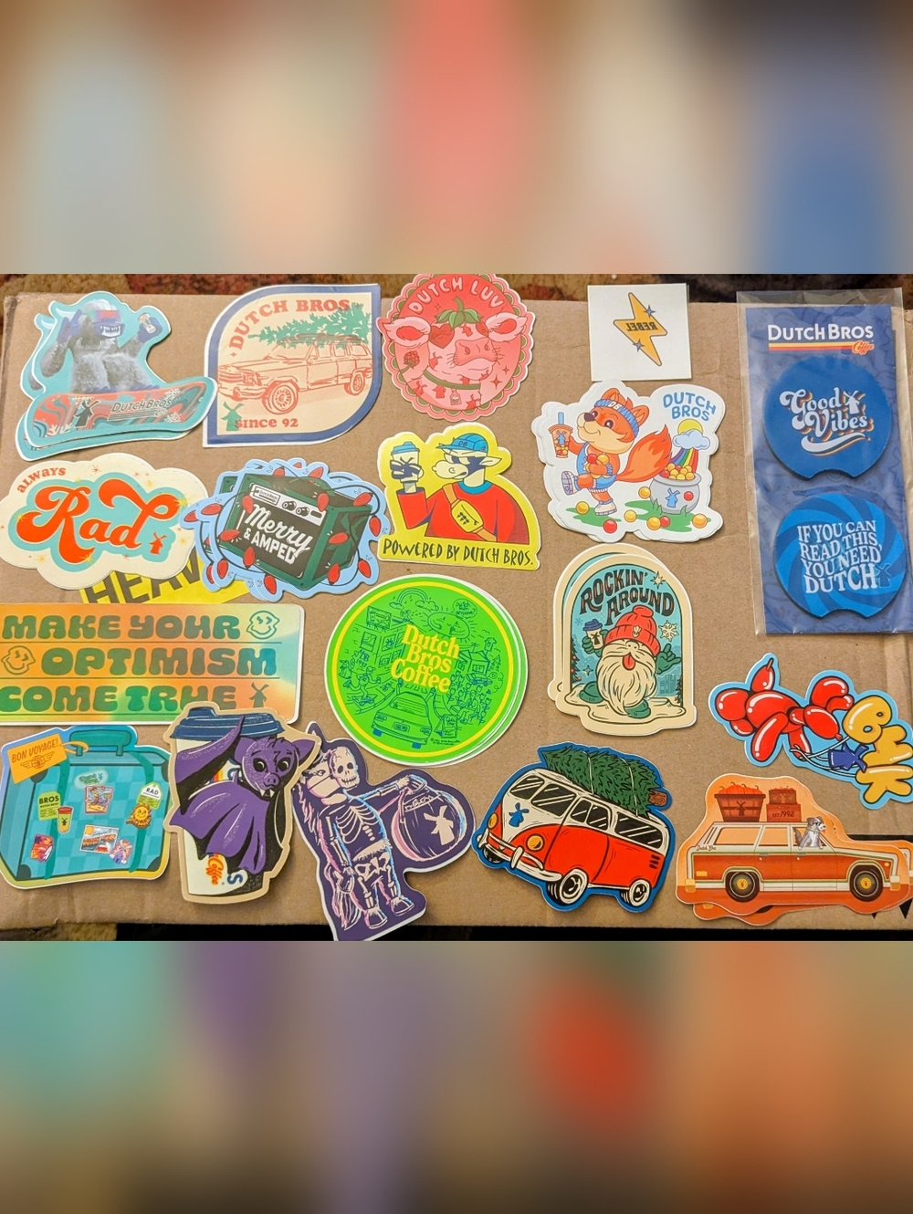 Dutch Bros Coffee Sticker Pack - Bright Multi-Color Designs